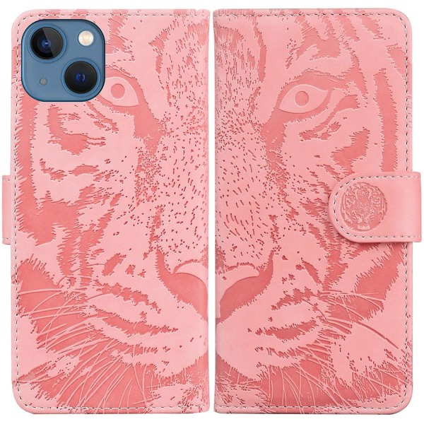 Tiger-präglat case för iPhone 15 Plus Red