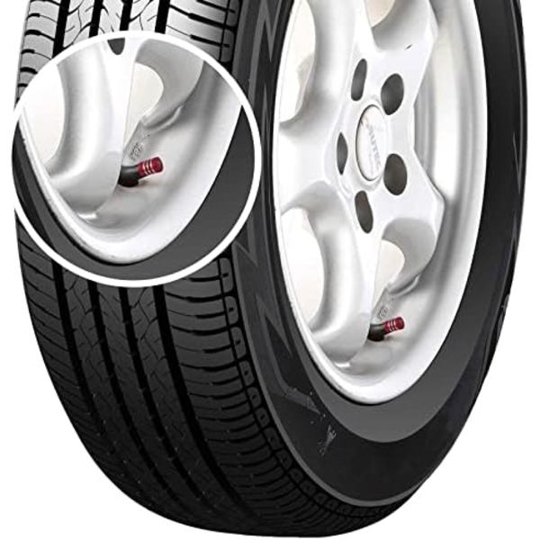 4st Dammskydd för däck, cap av aluminiumlegering, läckagesäkert bildäckstillbehör mot korrosion, kompatibel med Tesla Model YXS 3, Univer red