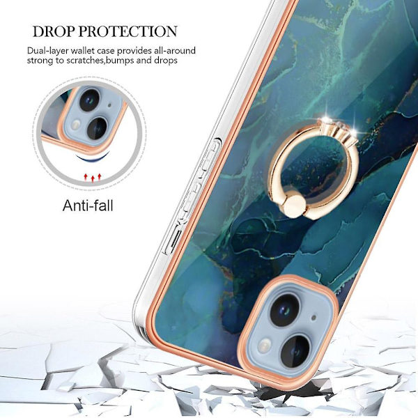 Marble IMD TPU- case för iPhone 15 Green