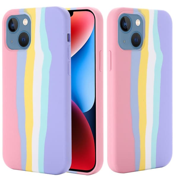 Rainbow Liquid Case för iPhone 15 Plus Pink