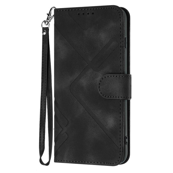 Line Pattern PU case för iPhone 15 Black