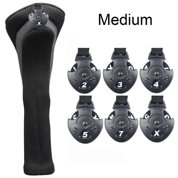 Golf Club Head Covers Set Driver 1/3/5 Fairway Woods Headcover Long Neck - Snngv black