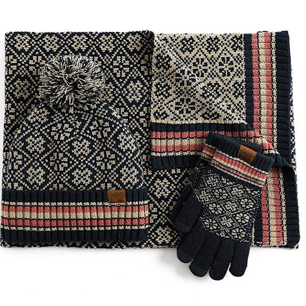 Vinter mössa Scarf Set Dam Slouchy Scarf Varm stickad mössa för utomhusbruk Navy Blue