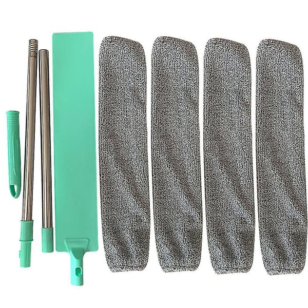 Bedside Dust Borste Långt skaft Mopp Återanvändbar Microfiber Duster Sopborste With 4 PCS Cloth none