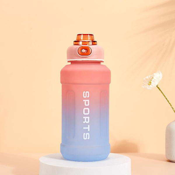 Stor kapacitet Gradient Vattenflaska Frostad Sport Vattenkopp Fitness Plast Cup Bärbar Bärbar Rak Drink Cup null none