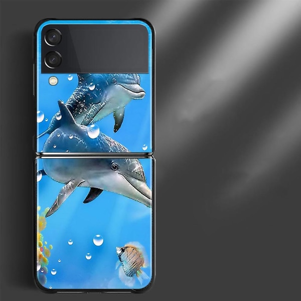 Phone case Styvt stötsäkert case för Samsung Galaxy, söta, marina djur, delfiner For Z Flip3 5G