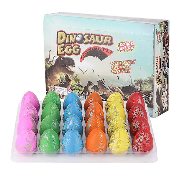 24 st Växande dinosaurieleksak påskdinosaurieägg växer i vatten Barnnyhetsleksak MultiColor