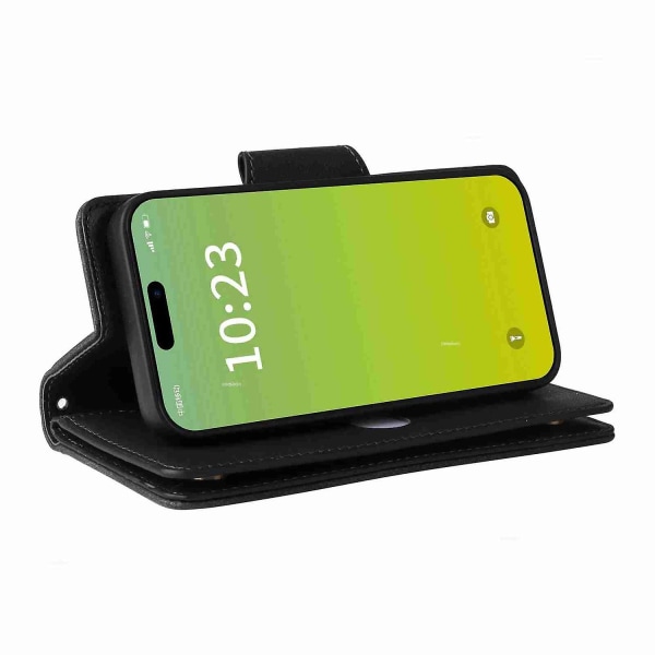 Phone case i läder för iPhone 15 Black