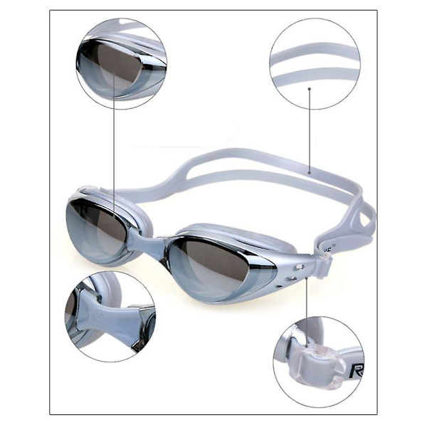 Kvalitet Herr Dam Vuxen Simram Pool Sport Glasögon Vattentäta Glasögon Man Kvinna Simglasögon Glasögon light blue