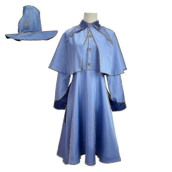 Kvinnors Blå Klänning Kappa Hatt Set Rollspel Kostym XL