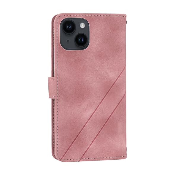 Case med präglat linje för iPhone 15 Pink