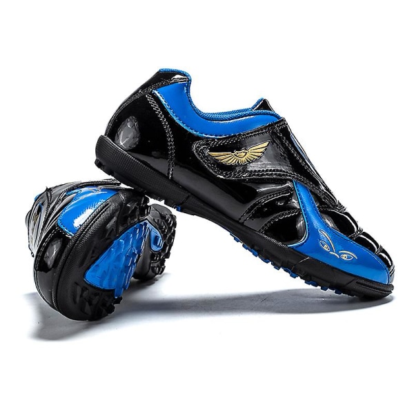 Fotbollsskor för barn Pojkar Flickor Fotbollsskor Grästräning Sport Skor Sneakers Yj22030 BlackBlue 37