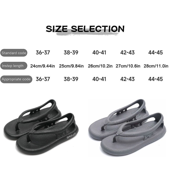 Bästsäljare- Bazuo Sandaler, Unisex Comfort Walking Flip Flops Bazuo Slides, Eva Tjock Bottom Bazuo Tofflor Black 40-41