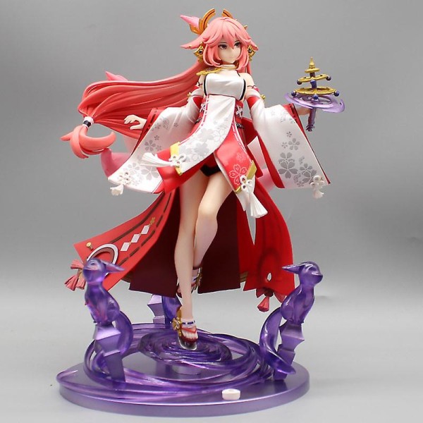 25cm Genshin Impact Anime Figurer Yae Miko Action Figur Sexig tjej Yae Miko Staty Staty Modell Samlarprydnad Presenter Leksak 25cm no box