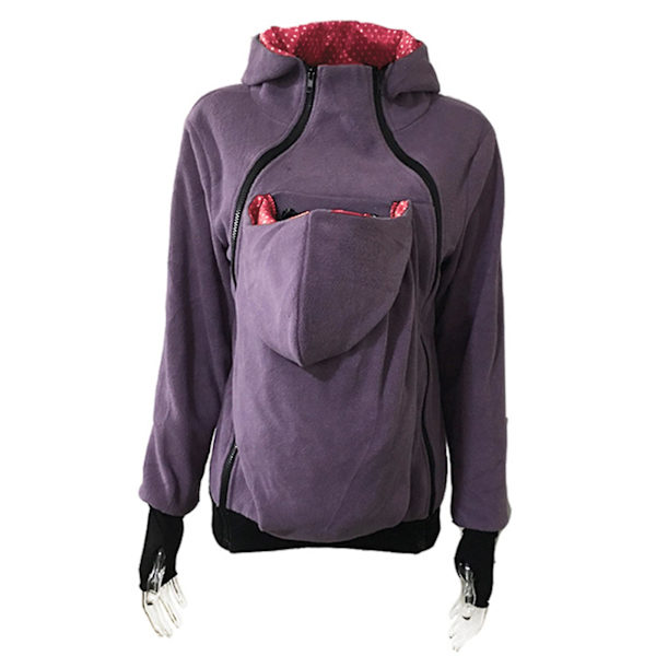 Kvinnor Gravid Baby Hoodie 3 In 1 Multifunktion Sweatshirt Jackor Shallow Purple Red Dot M