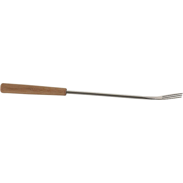 Ostfondue gafflar bambu 6 delar, rostfritt stål, silver/brun, 26,5 x 1,5 x 1,5 cm null none