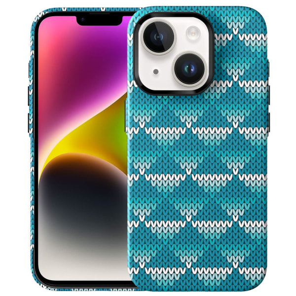 Textile Texture Matt Case för iPhone 15 Light blue
