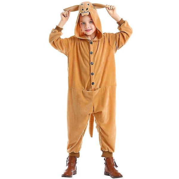 Barn Barn Djur Känguru Jumpsuit Pyjamas Kostym Pojke Flickor Jul Hem Wear Outfit L 130-140 CM