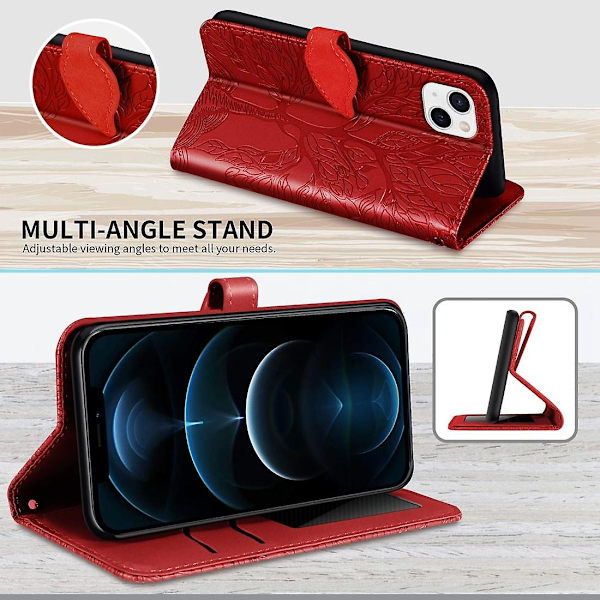 Case med reliefmönster för iPhone 15 Plus Red