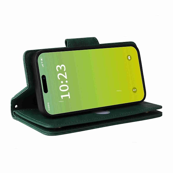 Phone case i läder för iPhone 15 Green