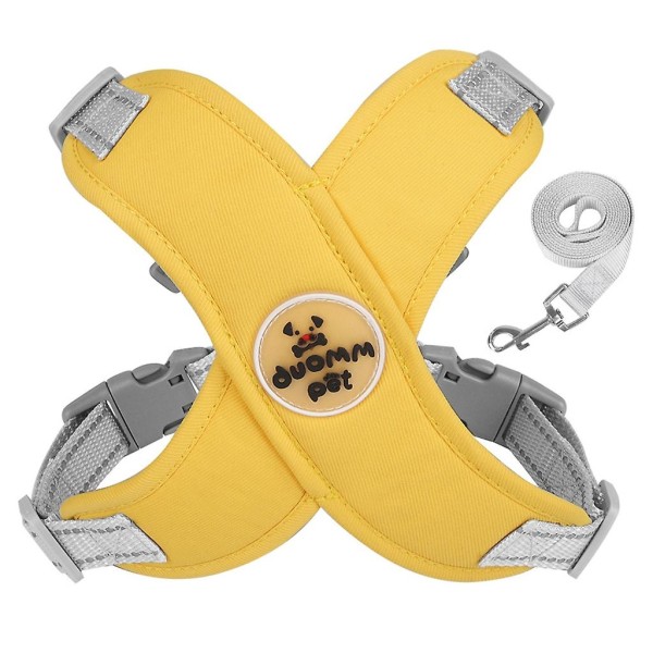 Hundsele Reflexväst med metall D-ring & koppel för små medelstora hundar Yellow L