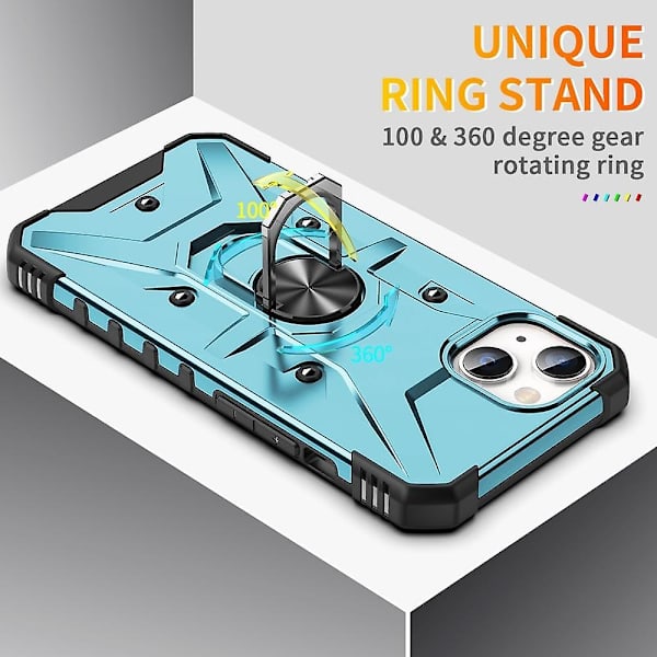 För iPhone 15 Plus Ring Hållare Phone case Light blue