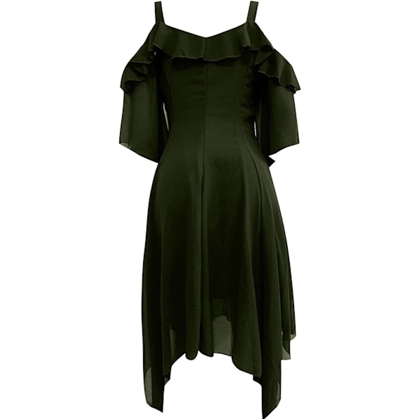 Renaissance Faire Costume Kvinnor Sexig Off Shoulder Fairy Dress Plus Size Goth Steampunk Dress Halloween Gothic Dress Green 4X-Large