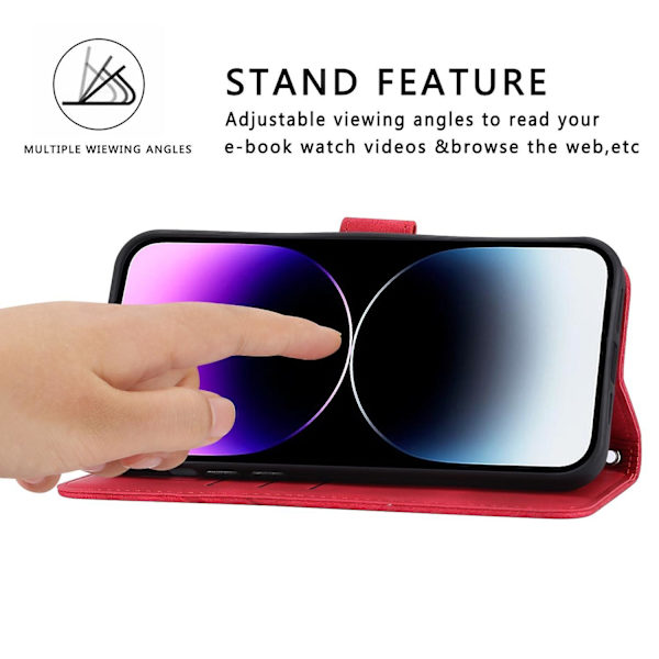 Case med präglat linje för iPhone 15 Pro Red