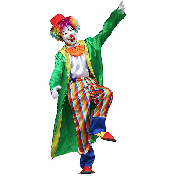 5 st Vuxen clown kostym set för män kvinnor Cosplay GREEN 4XL