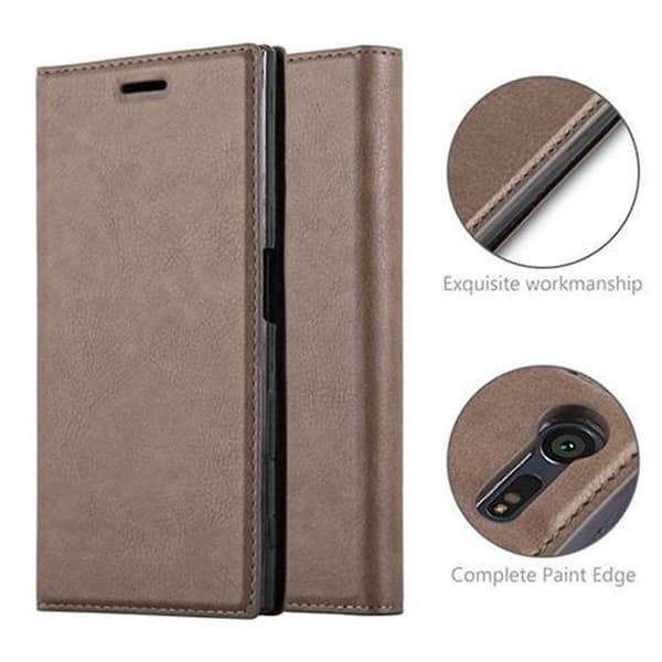 Sony Xperia X COMPACT Cover Case Case - med stativfunktion och kortfack COFFEE BROWN Xperia X COMPACT