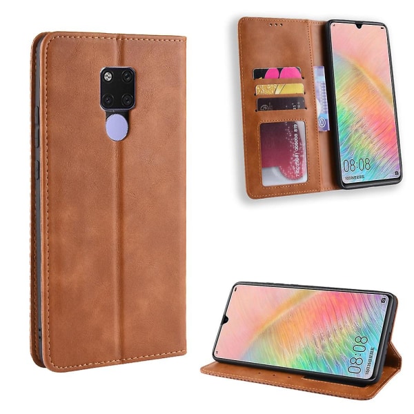 Case i läder i vintage för Huawei Mate 20 X Brown