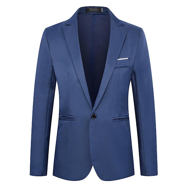 Formell kavajjacka för affärskostym med en knapp för män Royal Blue 2XL
