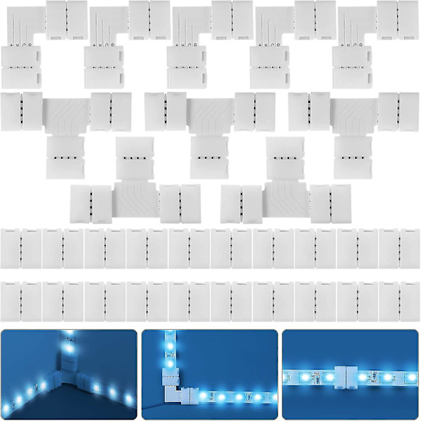 30 st Rgb Led Strip Connector Kit, 4 Pin 10 Mm Kompatibel Smd 5050,5 L,5 T null none