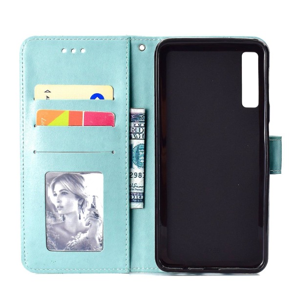 Plånbok med tryckt mandalamönster med flip-back- case för Samsung Galaxy A7/a750-lila Multicolor