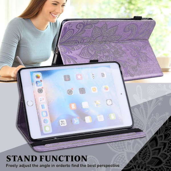 För Lenovo Tab M10 (Gen 3) TB-328FU/TB-328XU Imprinting Tablet Stand Case PU- cover Purple