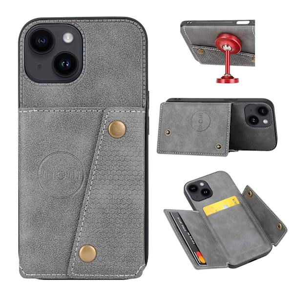 Phone case med dubbelt spänne för iPhone 15 Grey
