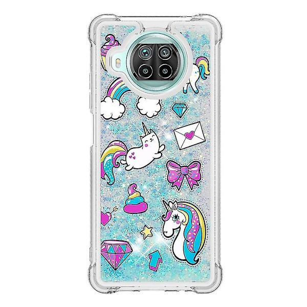 Ny kompatibel med Xiaomi Mi 10t Lite 5g case Bumper Cover Glitter Flytande Transparent Glittrande Glänsande Bling Kristallklart flytande Quicksand C null none