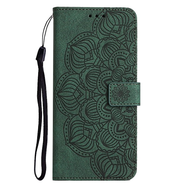 Mandala-präglat case till iPhone 15 Plus Green