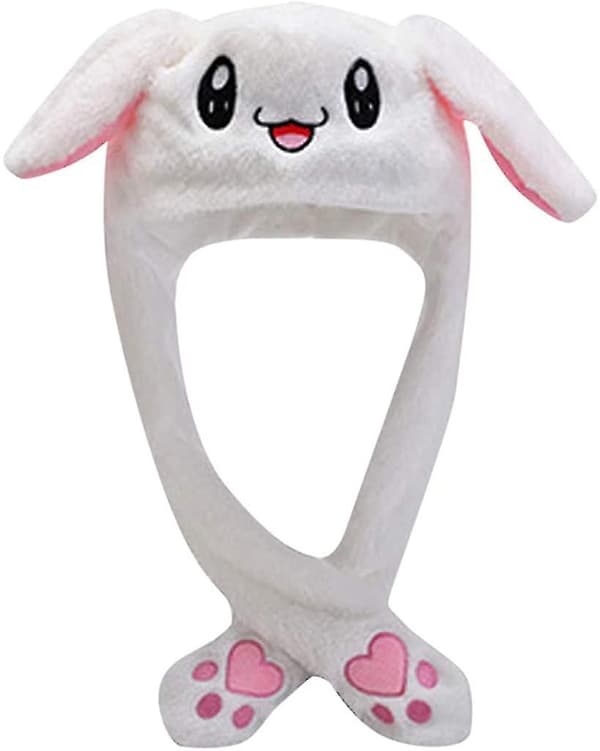 Rabbit Hat Ear Moving Jumping Hat Rolig kanin plysch cap för kvinnor null none