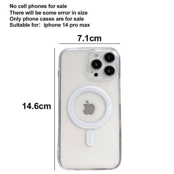 Trådlös laddning Tpu Transparent elektropläterad magnetisk phone case för Iphone 14-serien iphone 14 Pro Max