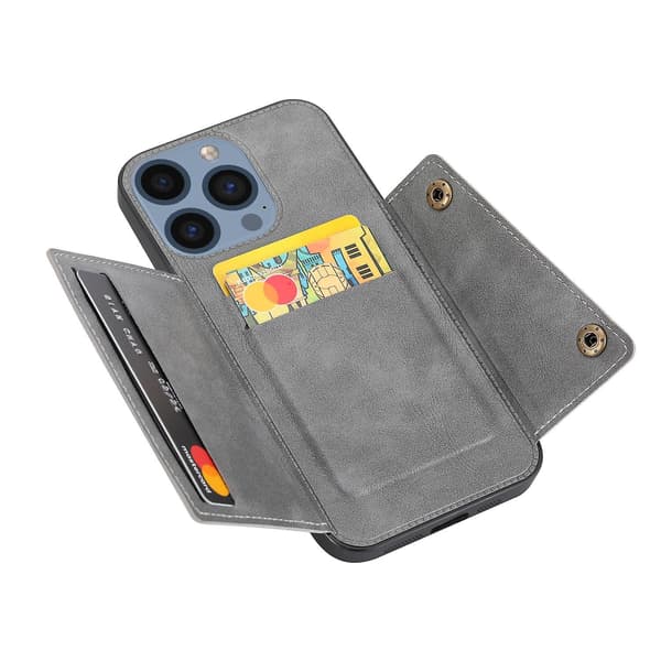 Phone case med dubbelt spänne för iPhone 15 Pro Grey