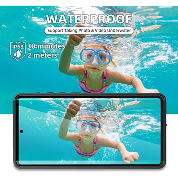 WIFORT Samsung Galaxy Note 20 Ultra Vattentätt case Inbyggt cover Vattentåligt hölje Skyddande fallskydd Hårt, Shockpr Note 20 Ultra Black