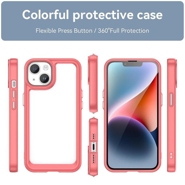Akryl + TPU phone case för iPhone 15 Plus Red