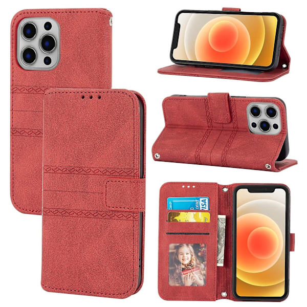 Präglat case för iPhone 15 Pro Max Red