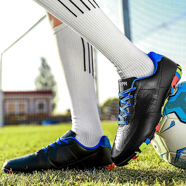 Fotbollsskor för män Halkfria fotbollsskor Klossar Gräs Fotbollssneakers 3C22026 Black 41
