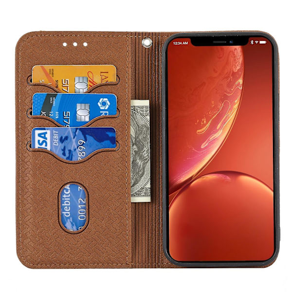 Sömmar Vävt Case För iPhone 15 Pro Brown
