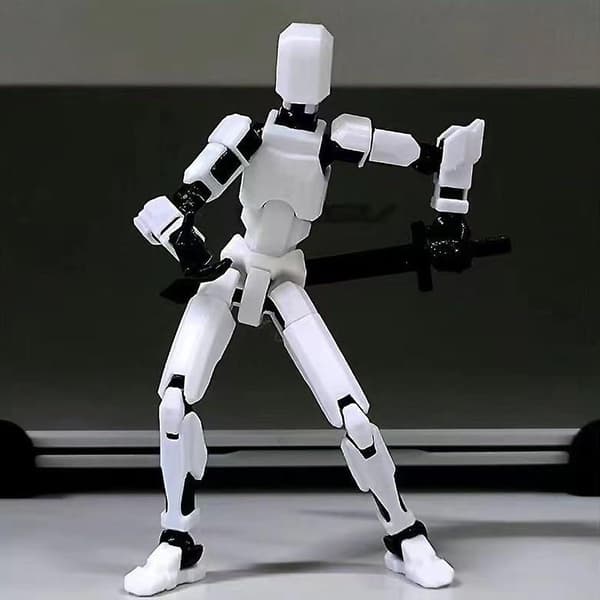 3D Titan T13 Multi-Jointed Action Figur Toy for Him -Blå Black