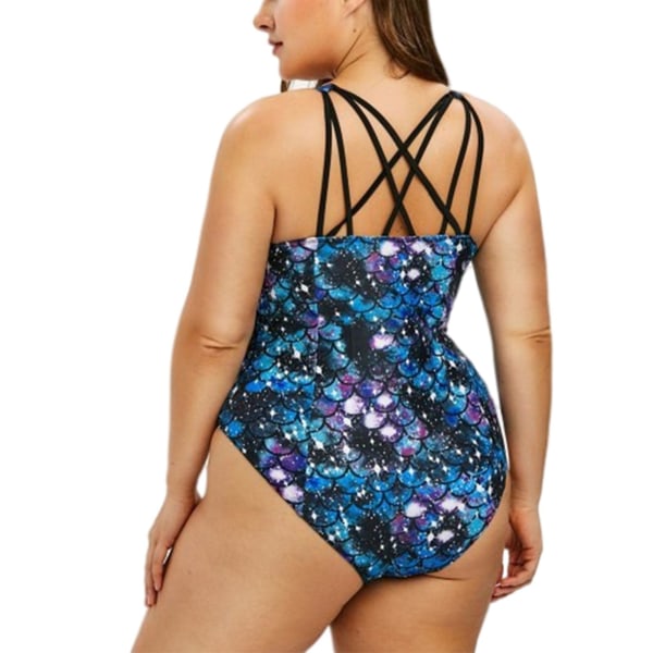 Dambaddräkter Baddräkt Bikinibaddräkt dam Sexig baddräkt Dambandage Wimsuit Färgmatchning Tankinibaddräkter för kvinnor Blue XXXL