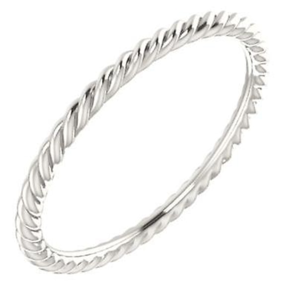 925 Sterling Silver Storlek 7 polerad smal rep Band Ring Smycken presenter för kvinnor - 1,0 gram