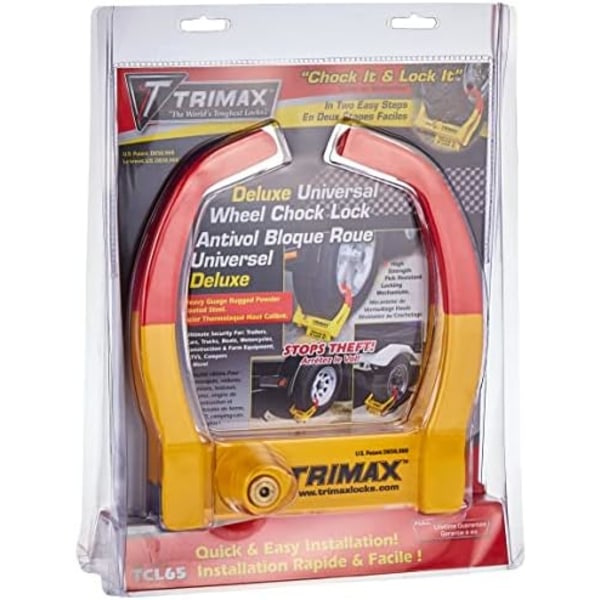 Trimax TCL65 chocklås, gul/röd, 7,25 tum Lock + Lock, 379ATPY